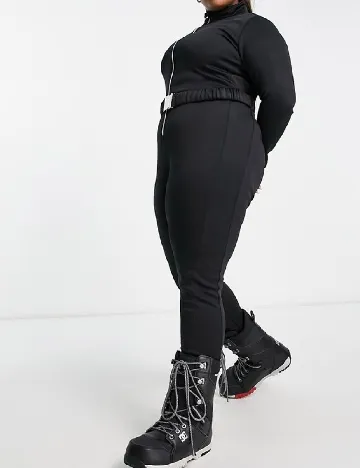 Salopeta de ski Threadbare Plus Size, negru Negru