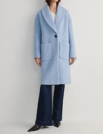 Palton oversize Reserved, albastru Albastru