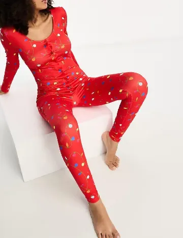 Pijama Loungeable, rosi Rosu