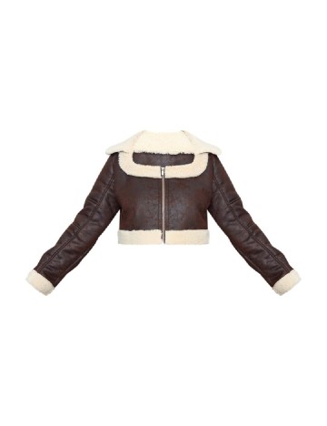 Jacheta PrettyLittleThing Plus Size, maro