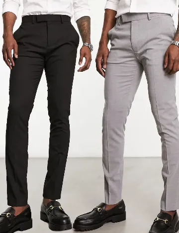 Set pantaloni 2 perechi ASOS, negru/gri