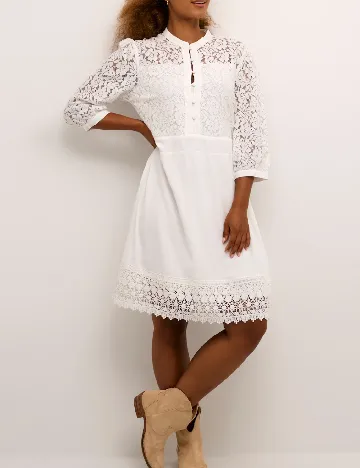 Rochie scurta Cream, alb Alb