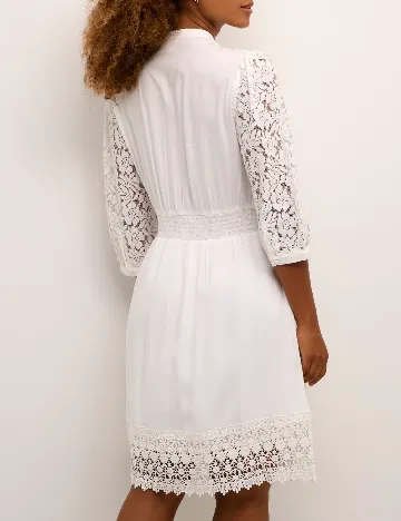Rochie scurta Cream, alb Alb
