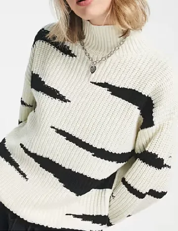 Pulover ASOS, ecru Alb