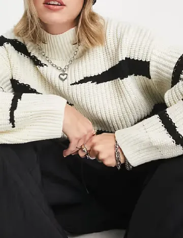 Pulover ASOS, ecru Alb
