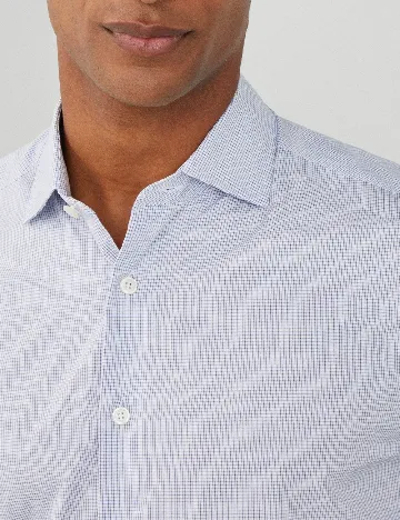 Camasa HACKETT, alb/albastru