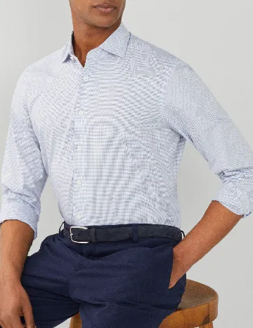 Camasa HACKETT, alb/albastru