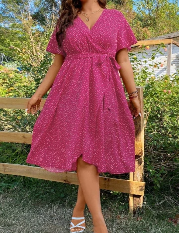 Rochie medie SHEIN CURVE, roz Roz