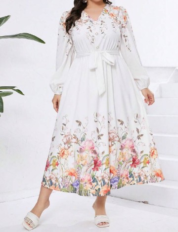 Rochie lunga SHEIN CURVE, alb
