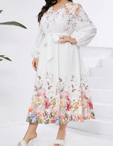 Rochie lunga SHEIN CURVE, alb Alb