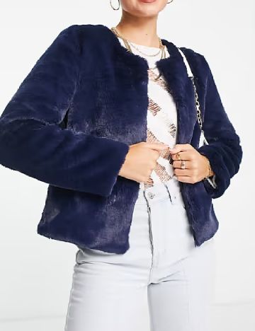 Jacheta Unreal Fur, bleumarin