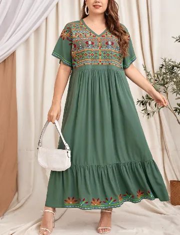 Rochie lunga SHEIN CURVE, verde Verde