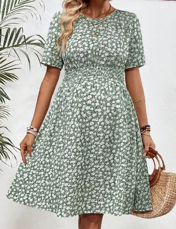 Rochie scurta SHEIN Maternity, verde