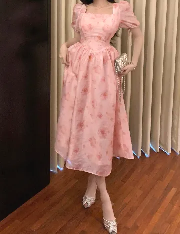 Rochie medie Dazy, roz Roz