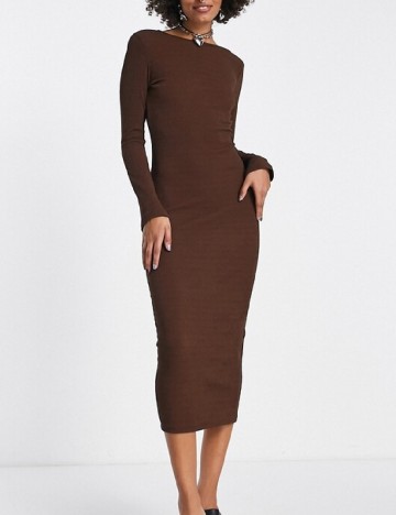 Rochie medie Envii, maro