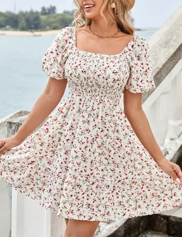 Rochie scurta SHEIN, alb Alb