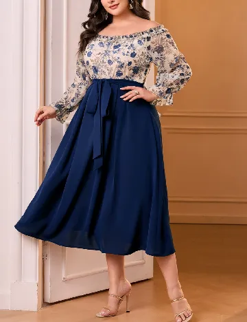 Rochie medie SHEIN CURVE, albastru Albastru
