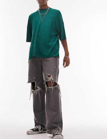 Tricou Oversize Topman, verde