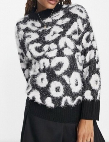 Bluza Wednesday sgirl, alb/negru