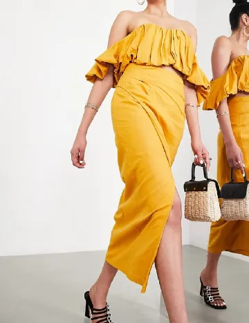 Fusta ASOS, galben Galben