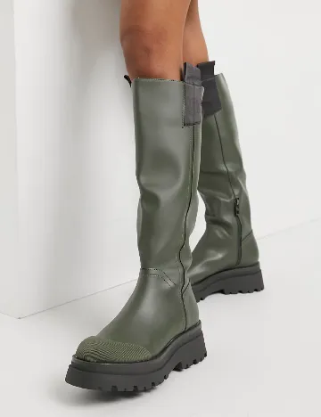 Cizme Stradivarius, verde Verde