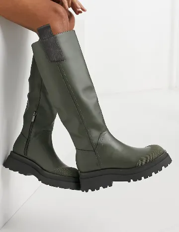 Cizme Stradivarius, verde Verde