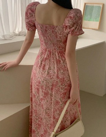Rochie lunga Dazy, roz