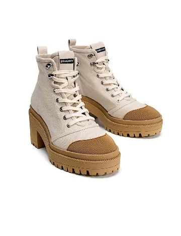 Botine Stradivarius, bej Crem