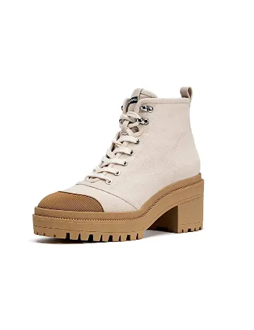 Botine Stradivarius, bej Crem