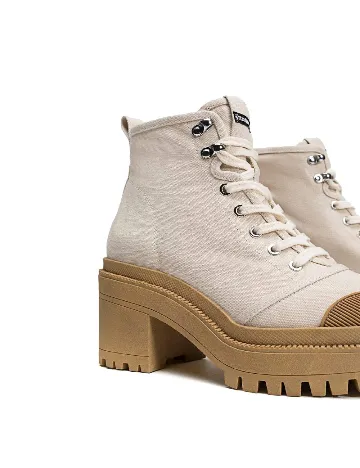 Botine Stradivarius, bej Crem