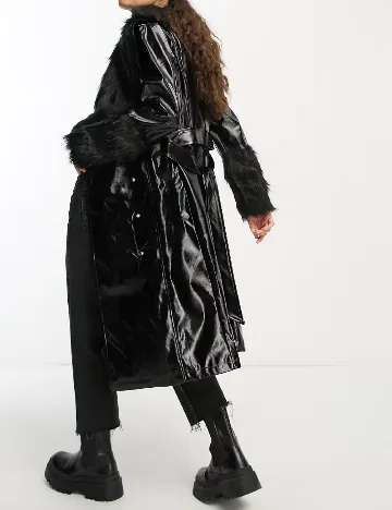 Trench Violet Romance, negru Negru