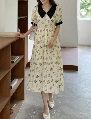 Rochie medie SHEIN, galben deschis/negru Galben