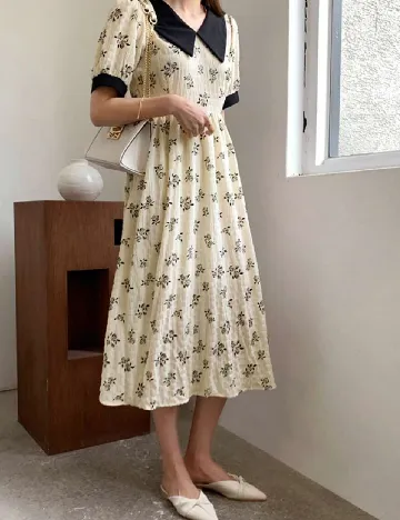 Rochie medie SHEIN, galben deschis/negru Galben