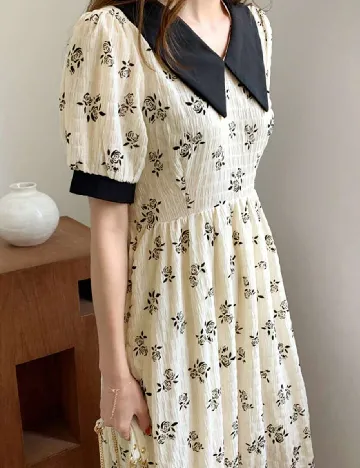 Rochie medie SHEIN, galben deschis/negru Galben