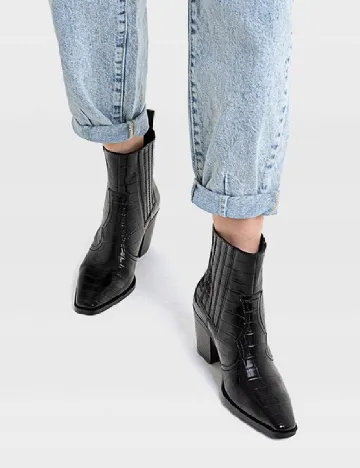 Botine Stradivarius, negru Negru