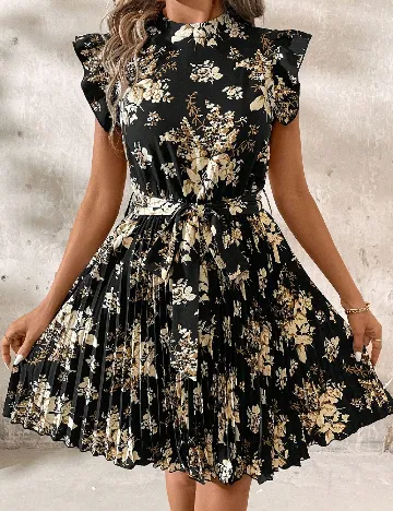 Rochie scurta SHEIN, negru/crem Negru
