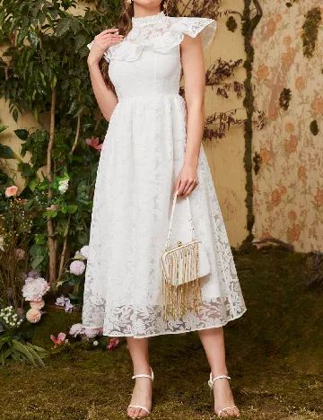 Rochie medie SHEIN, alb Alb