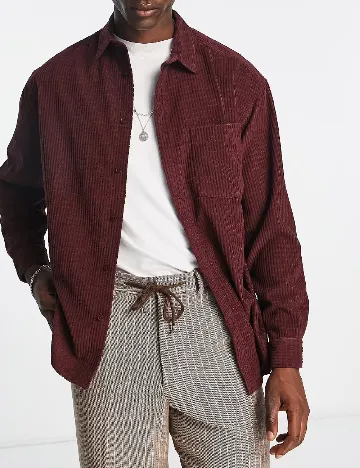 Camasa Oversize ASOS, visiniu Rosu