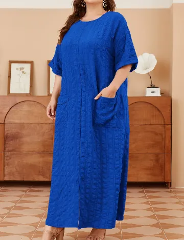 Rochie lunga SHEIN CURVE, albastru Albastru