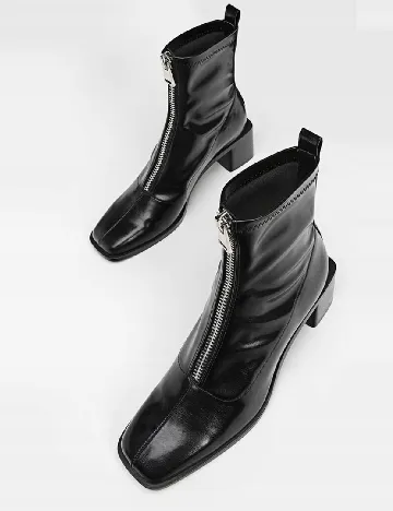 Botine Stradivarius, negru Negru