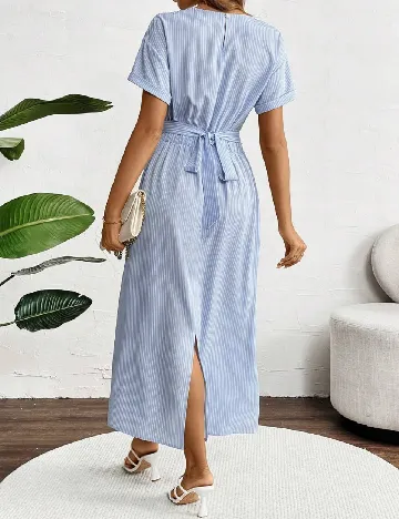 Rochie lunga SHEIN, alb/albastru Albastru
