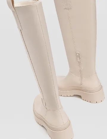 Cizme Stradivarius, crem Crem