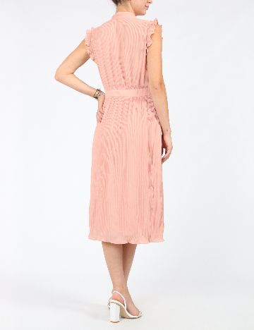 Rochie medie MOTF, roz pudra