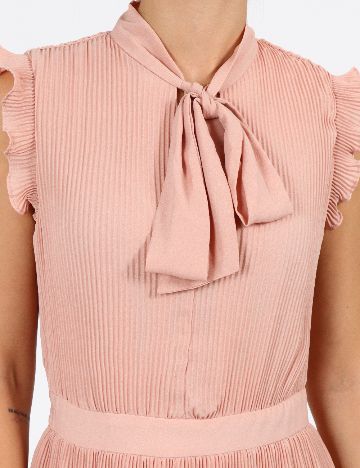 Rochie medie MOTF, roz pudra