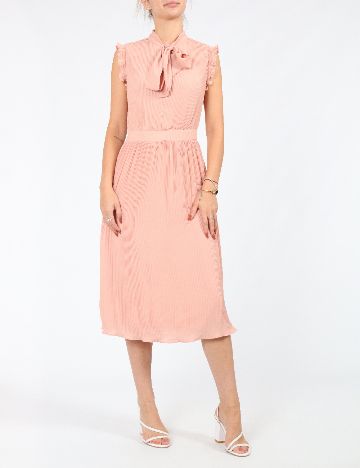 Rochie medie MOTF, roz pudra