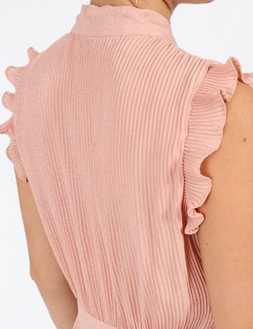 Rochie medie MOTF, roz pudra