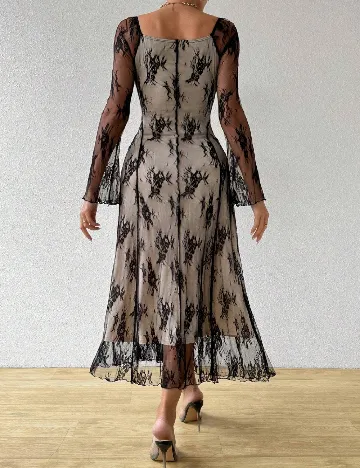 Rochie medie SHEIN, crem/negru Crem