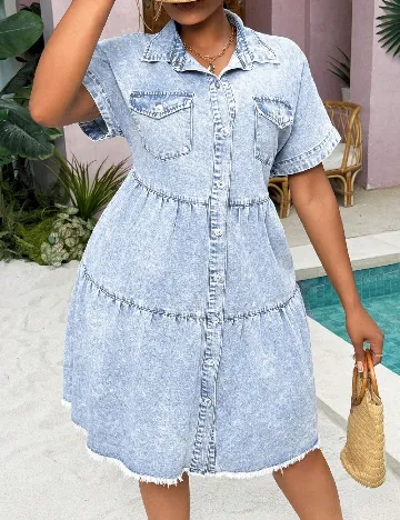 Rochie scurta SHEIN CURVE, albastru Albastru