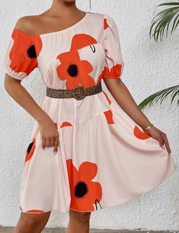 Rochie scurta SHEIN, piersica