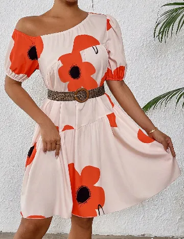 Rochie scurta SHEIN, piersica Portocaliu
